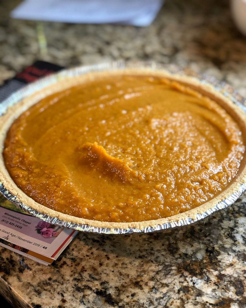 PHOTO: A prepped sweet potato pie made by a volunteer before being baked and delivered. 