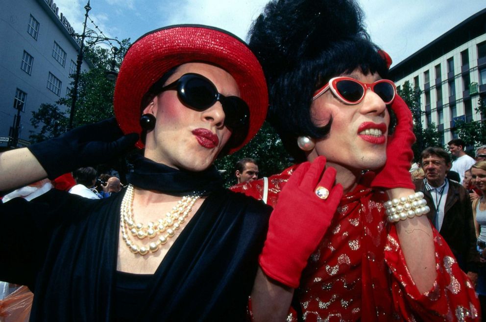 PHOTO: Two participants in the gay pride parade in Berlin.