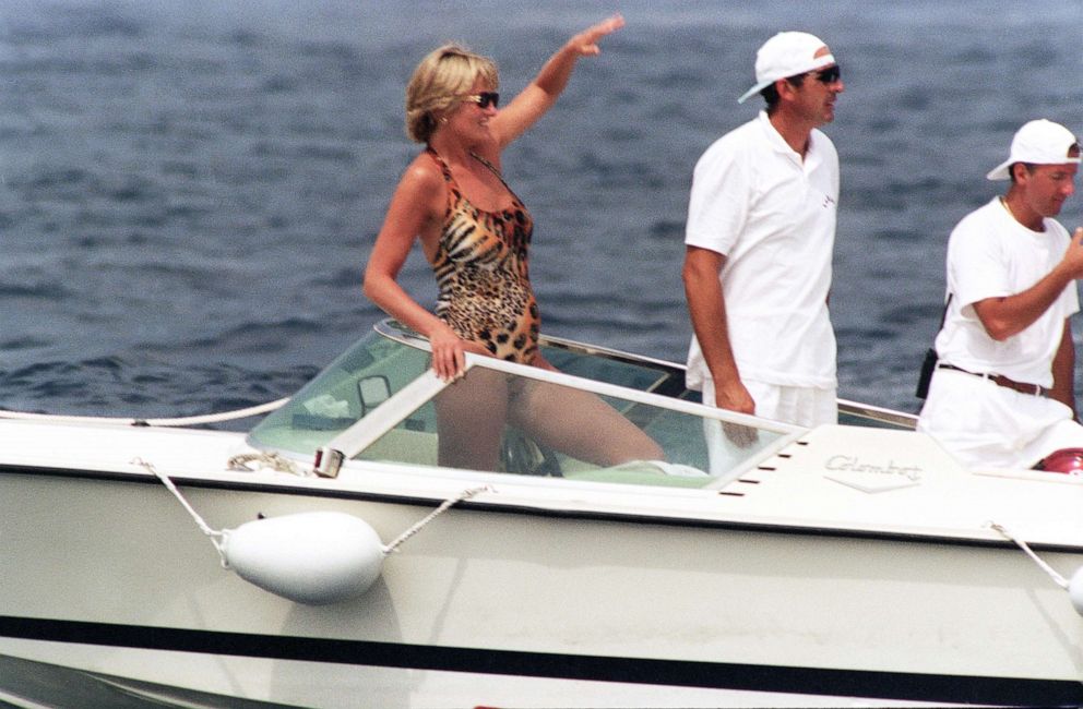 PHOTO: The Princess of Wales has fun in a boat off the coast of the South of France in July, 1997.
