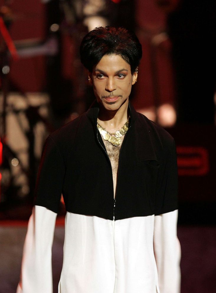 PHOTO: In this March 19, 2005, file photo, Prince is seen on stage at the 36th NAACP Image Awards at the Dorothy Chandler Pavilion in Los Angeles.