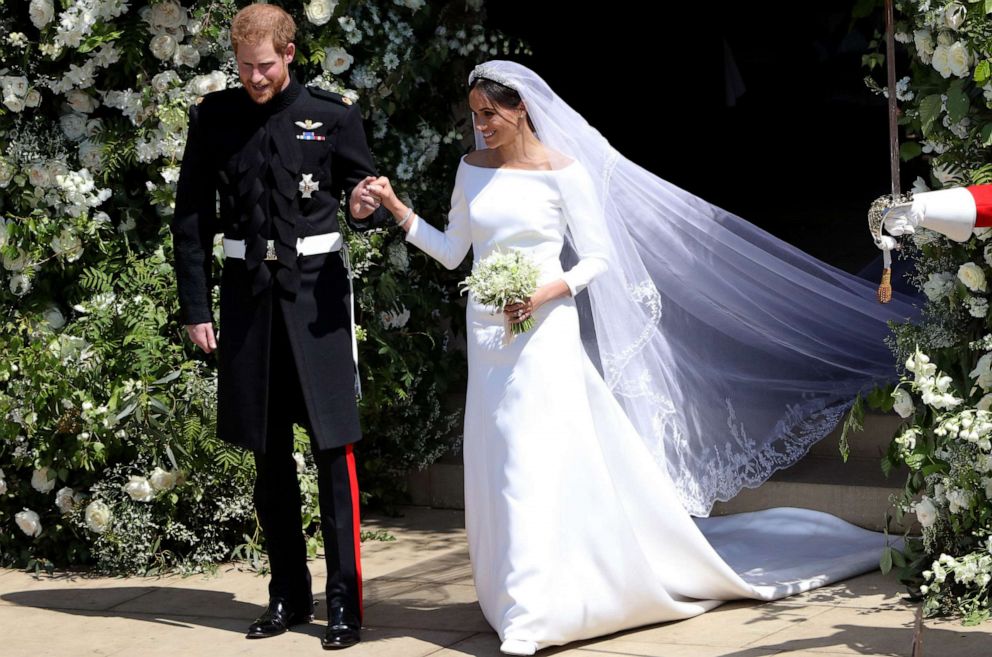 PHOTO: Prince Harry, Duke of Sussex and Meghan, Duchess of Sussex leave St George's Chapel, Windsor Castle after their wedding ceremony, May 19, 2018 in Windsor, England.