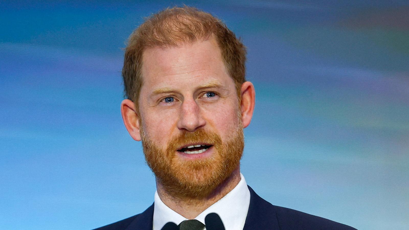 PHOTO: Britain's Prince Harry speaks at the Kyiv Security Forum, amid Russia's attack on Ukraine, in Kyiv, Ukraine April 23, 2026.