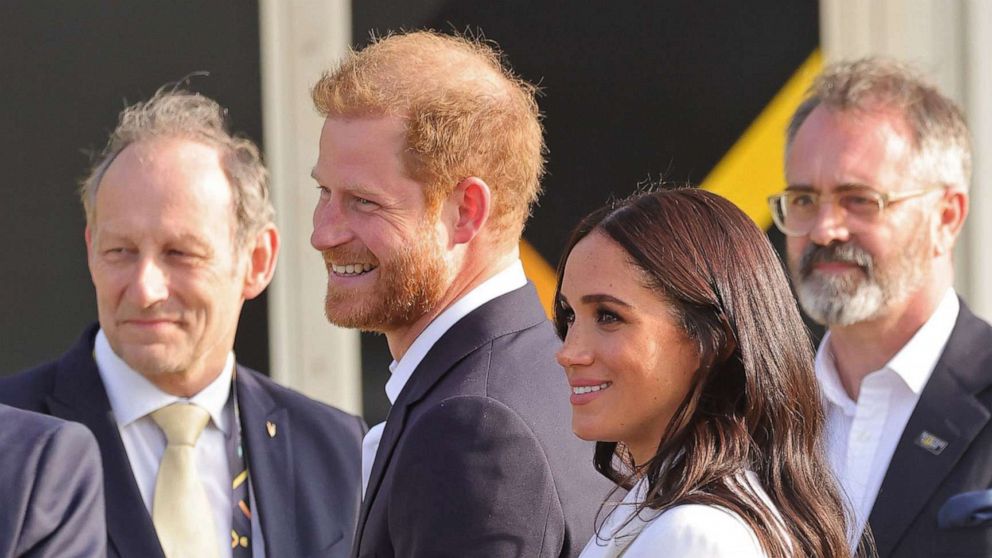 PHOTO: Prince Harry, Duke of Sussex and Meghan, Duchess of Sussex attend a reception ahead of the start of the Invictus Games The Hague 2020 on April 15, 2022 in The Hague, Netherlands.