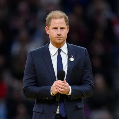 PHOTO: Prince Harry, Duke of Sussex gives a speech during the opening ceremony of the 2025 Invictus Games at BC Place on February 08, 2025 in Vancouver.