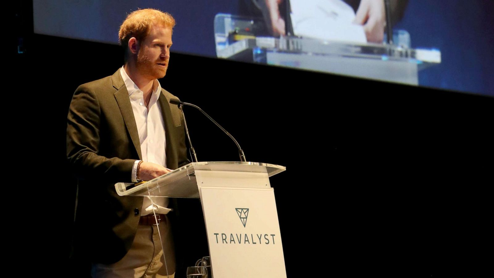 PHOTO: Prince Harry speaks as he attends a sustainable tourism summit at the Edinburgh International Conference Centre, Feb. 26, 2020, in Edinburgh, Scotland.