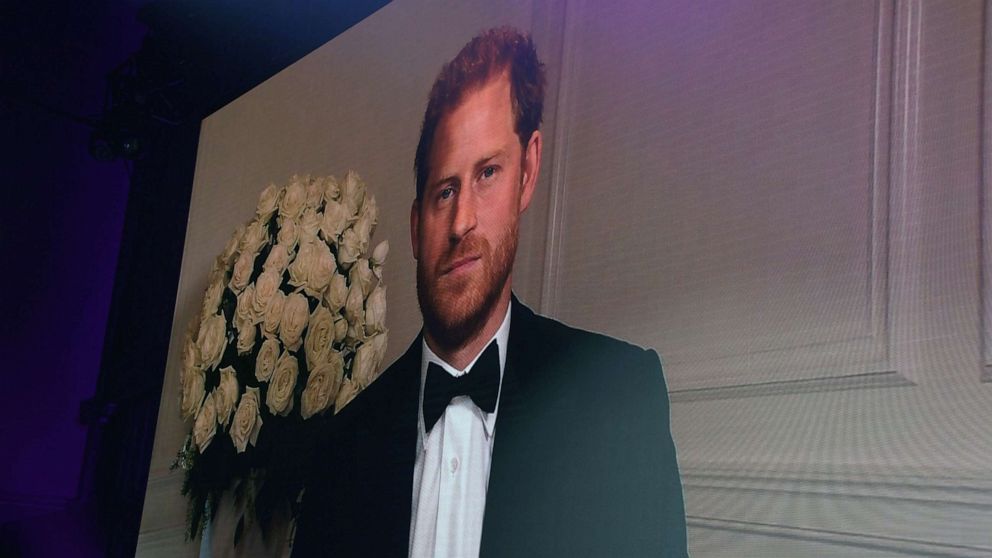 PHOTO: Prince Harry, Duke of Sussex appears via video link at the 24th GQ Men of the Year Awards in association with BOSS at Tate Modern on Sept. 1, 2021 in London.