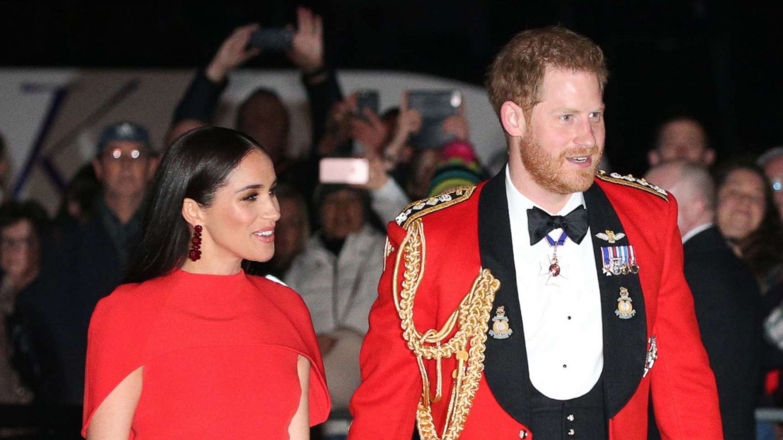 PHOTO: The Duke and Duchess of Sussex arrive at the Royal Albert Hall in London to attend the Mountbatten Festival of Music, March 7, 2020.