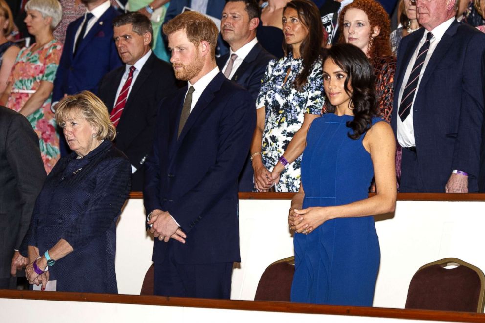 PHOTO: Britain's Prince Harry, Duke of Sussex, and his wife Meghan, Duchess of Sussex attend 100 Days to Peace gala in London, Sept. 6, 2018.