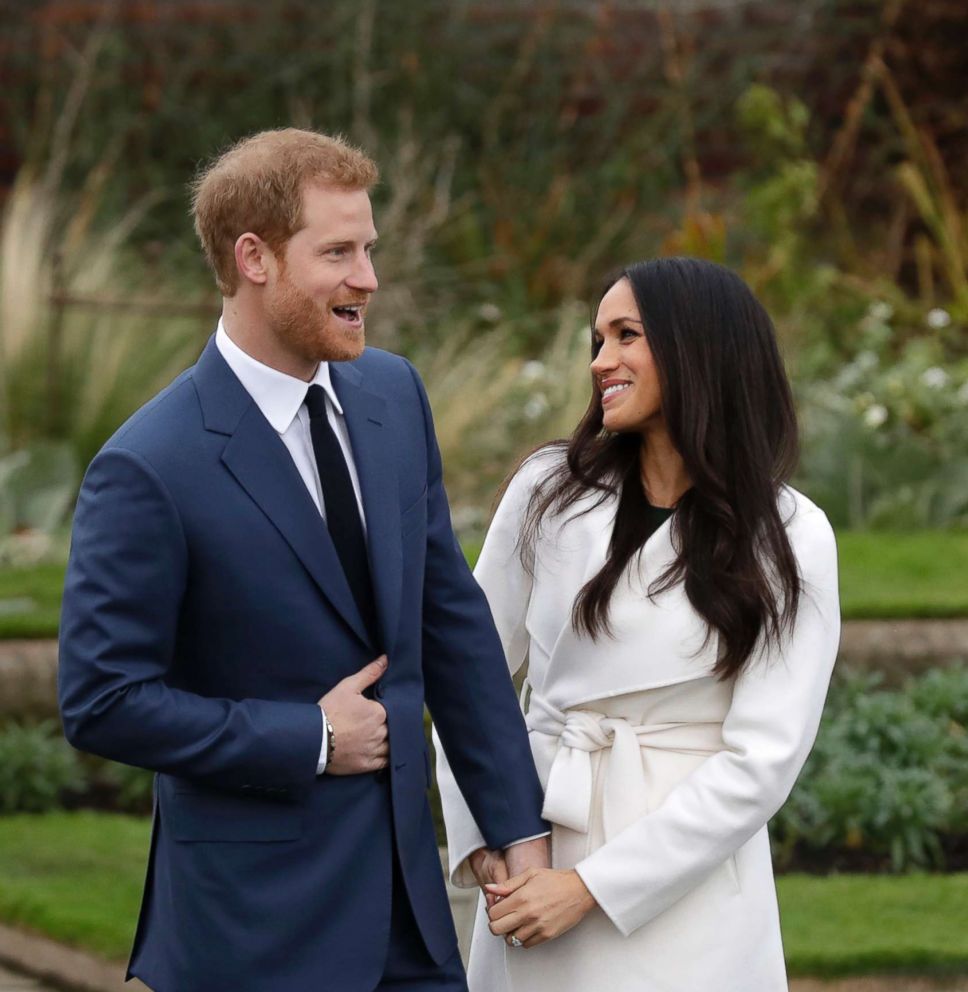 PHOTO: Prince Harry and Meghan Markle pose for photographers in the grounds of Kensington Palace in London, following the announcement of their engagement, Nov. 27, 2017.