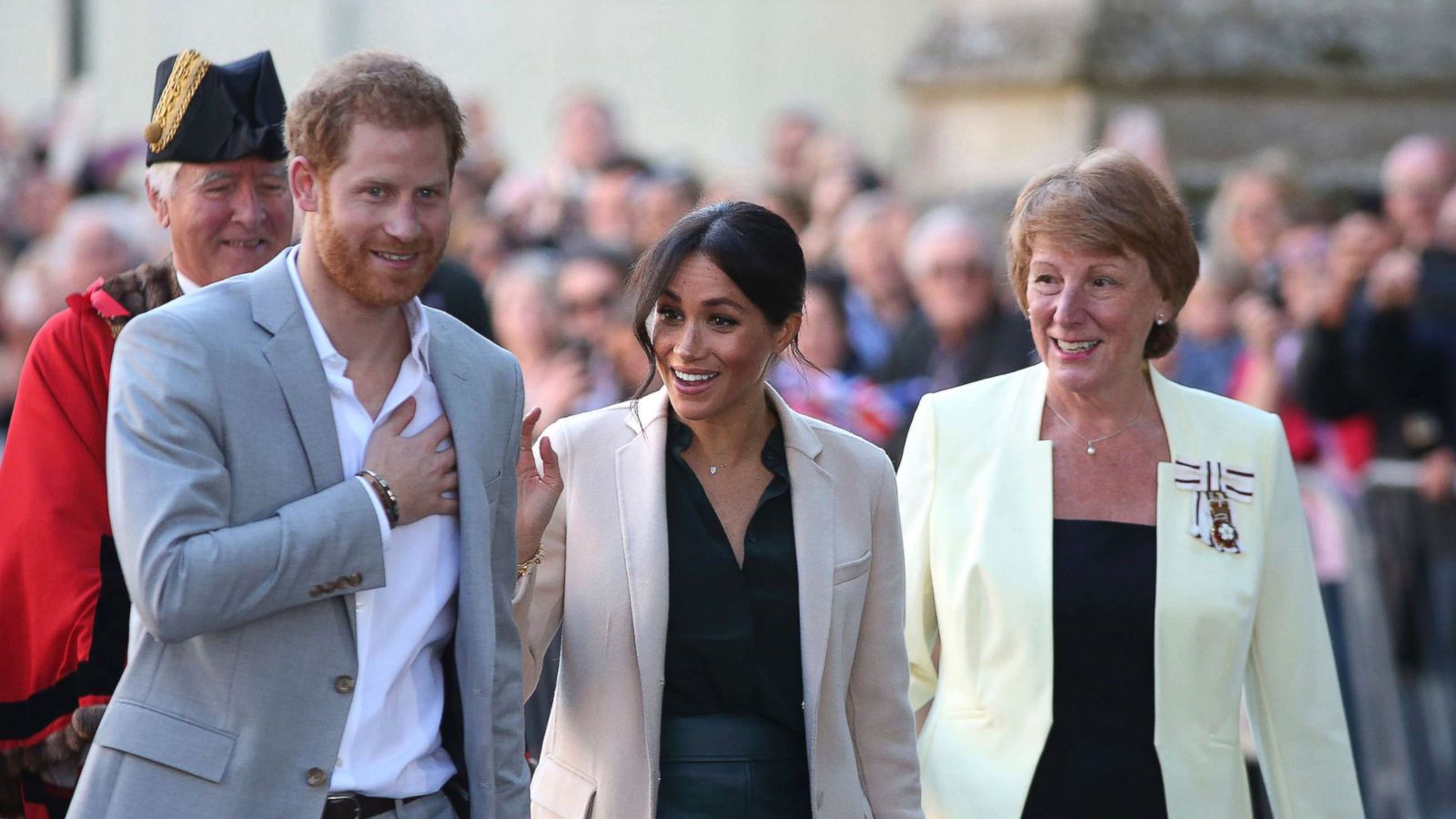 PHOTO: The Duke and Duchess of Sussex at Edes House, West Street, Chichester, as part of their first joint official visit to Sussex, Oct. 3, 2018.