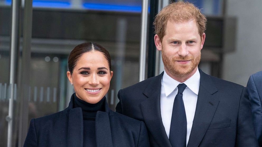 PHOTO: The Duke and Duchess of Sussex, Prince Harry and Meghan visit One World Observatory on 102nd floor of One World Trade Center in New York, Sept. 23, 2021.