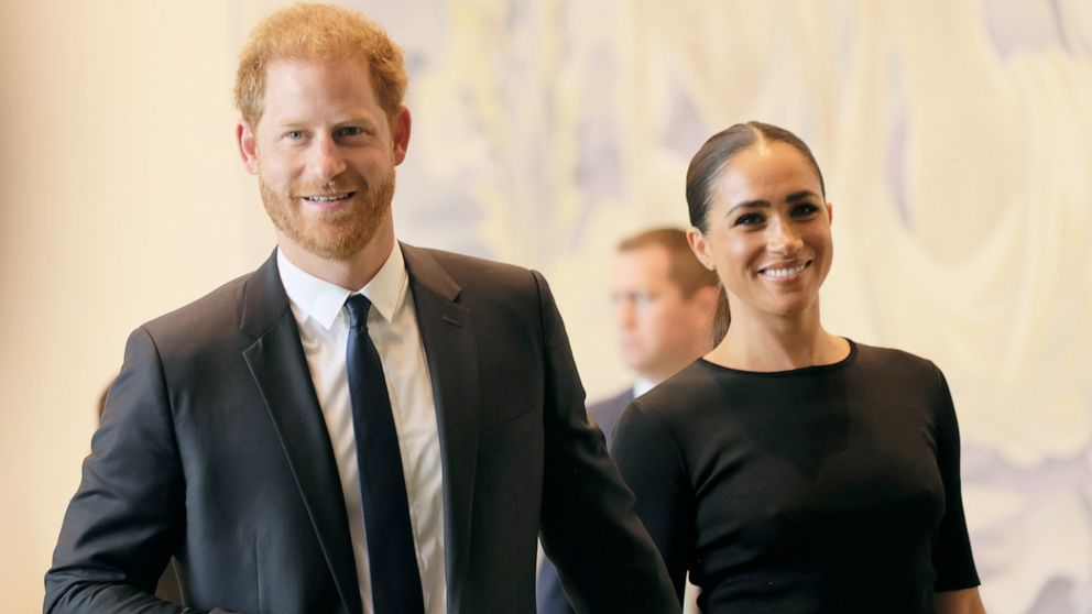 PHOTO: Prince Harry and Meghan Markle arrive at the United Nations Headquarters in New York, July 18, 2022.