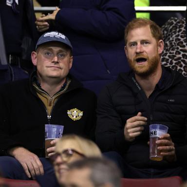 PHOTO: Prince Harry, Duke of Sussex sits in the stands during the Gallagher PREM 2026/2027 match between Leicester Tigers and Gloucester Rugby at Mattioli Woods Welford Road Stadium on Oct. 9, 2026, in Leicester, England. 