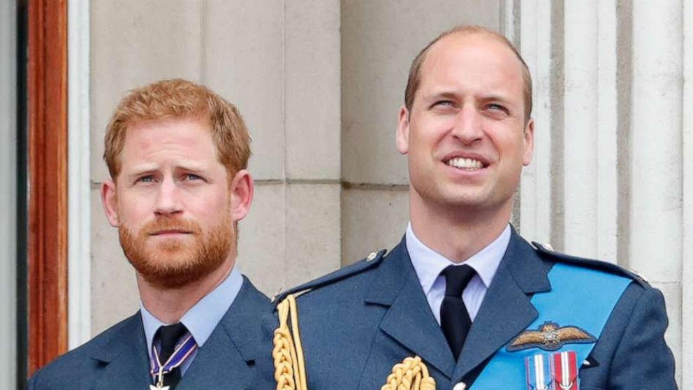 PHOTO:Prince Harry, Duke of Sussex and Prince William, Duke of Cambridge watch a flypast to mark the centenary of the Royal Air Force from the balcony of Buckingham Palace, July 10, 2018, in London.