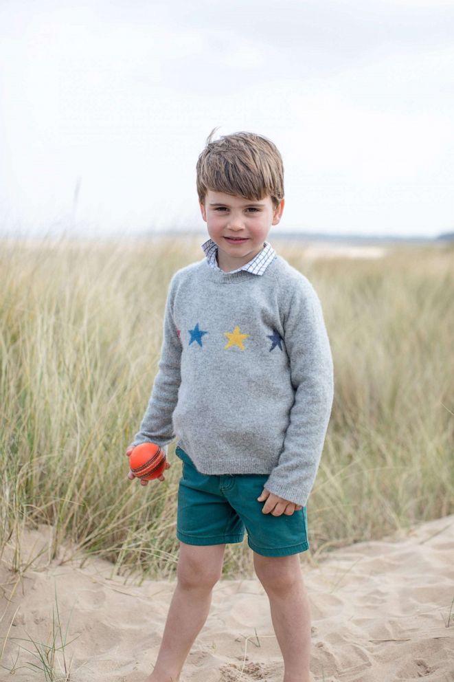 PHOTO: A handout picture released by Kensington Palace on April 22, 2022, shows Britain's Prince Louis of Cambridge posing for a photograph, taken by his mother, Britain's Catherine, Duchess of Cambridge, in Norfolk, eastern England.