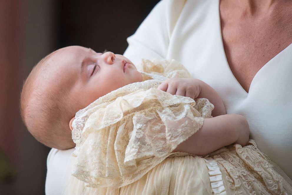 PHOTO: Kate, Duchess of Cambridge carries Prince Louis as they arrive for his christening service at the Chapel Royal, St James's Palace, London, July 9, 2018.