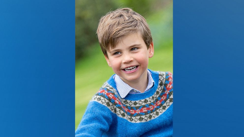 PHOTO: Britain's Prince Louis, whose fifth birthday is on Sunday, is seen in a portrait taken by Millie Pilkington earlier this month in Windsor, Berkshire, in this undated handout photo issued by Kensington Palace April 22, 2023.