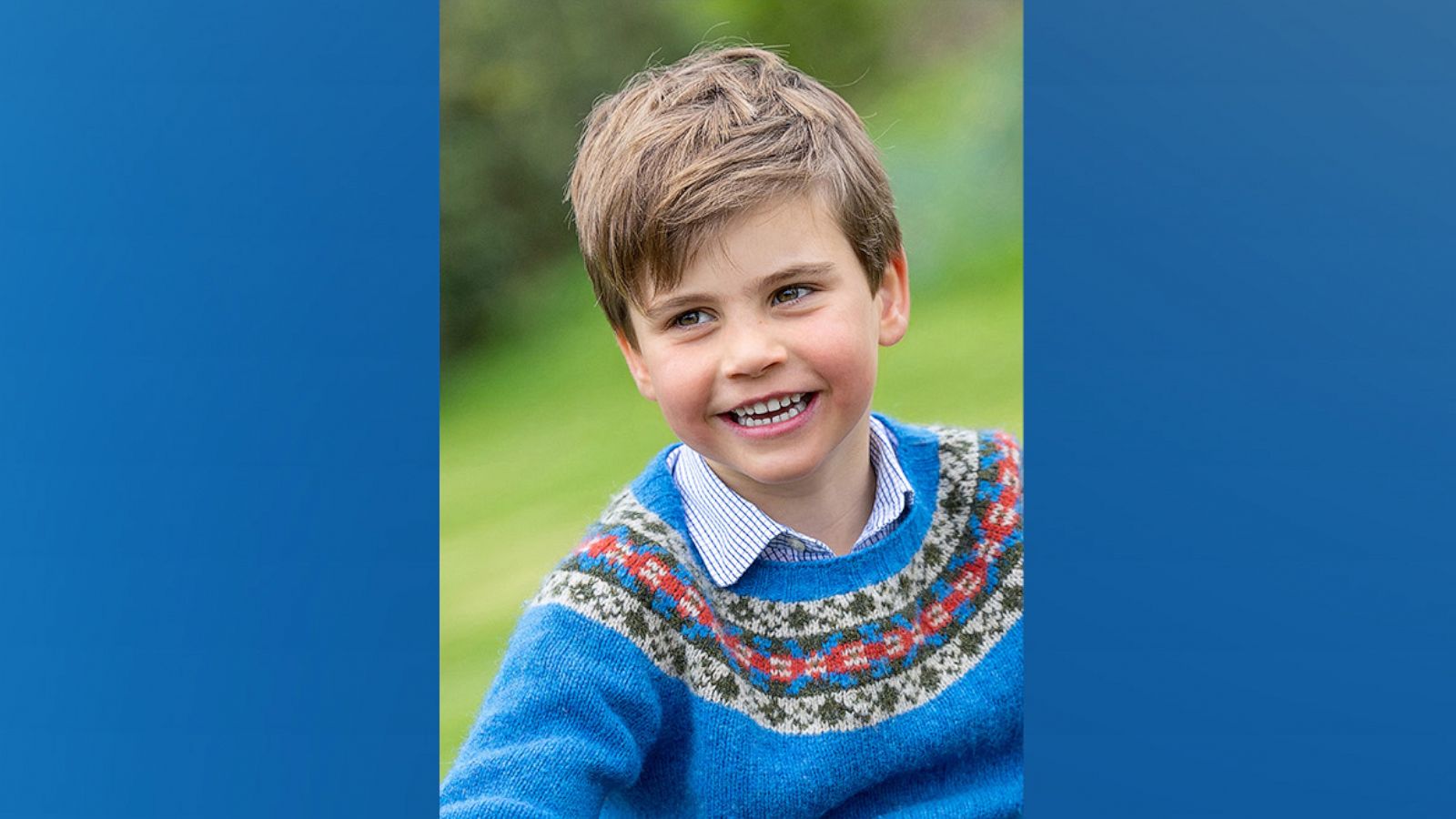 PHOTO: Britain's Prince Louis, whose fifth birthday is on Sunday, is seen in a portrait taken by Millie Pilkington earlier this month in Windsor, Berkshire, in this undated handout photo issued by Kensington Palace April 22, 2023.