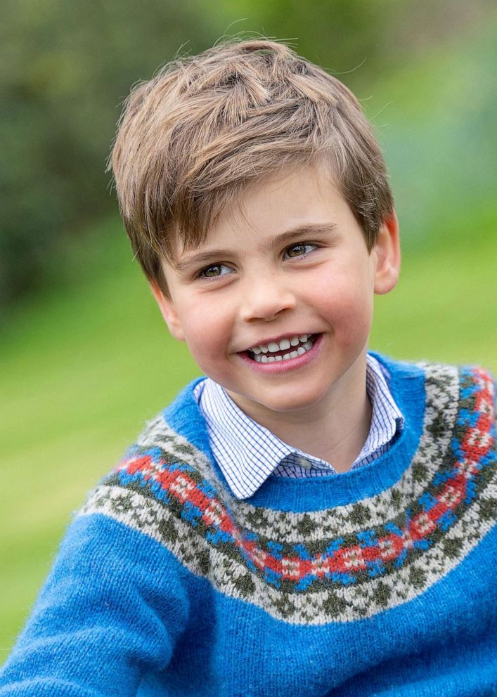 PHOTO: Britain's Prince Louis, whose fifth birthday is on Sunday, is seen in a portrait taken by Millie Pilkington earlier this month in Windsor, Berkshire, in this undated handout photo issued by Kensington Palace, April 22, 2023.