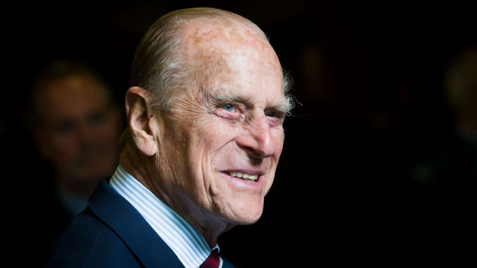 PHOTO: Prince Philip, Duke of Edinburgh smiles during a visit to the headquarters of the Royal Auxiliary Air Force's 603 Squadron on July 4, 2015, in Edinburgh, Scotland.