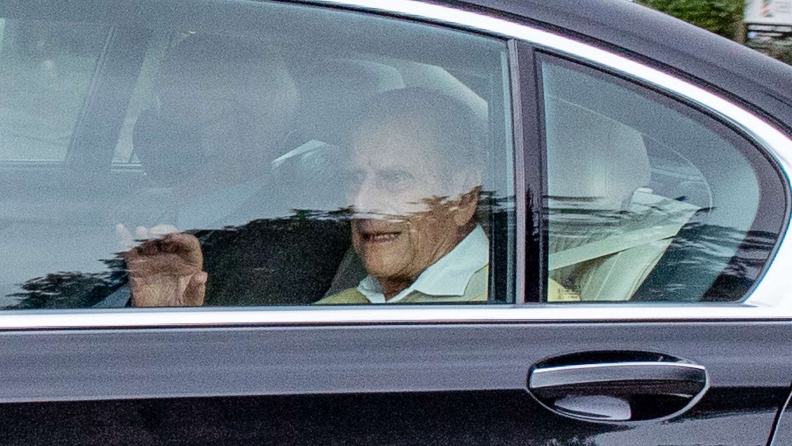 PHOTO: Prince Philip, Duke of Edinburgh, arrives at Windsor Castle after leaving the King Edward VII's Hospital in central London, March 16, 2021.