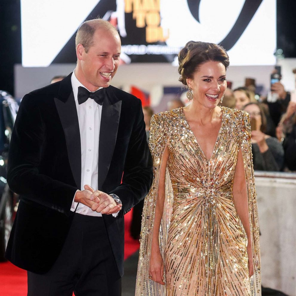 VIDEO: Prince William, Kate join Prince Charles, Camilla for 'No Time To Die' premiere