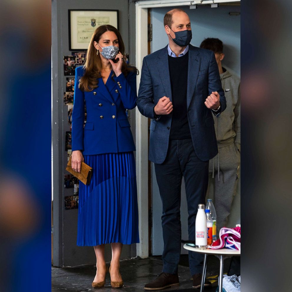 PHOTO: Britain's Prince William and Kate, Duchess of Cambridge visit the Violence Reduction Unit in Prestonpans, near Edinburgh, Scotland, May 24, 2021.