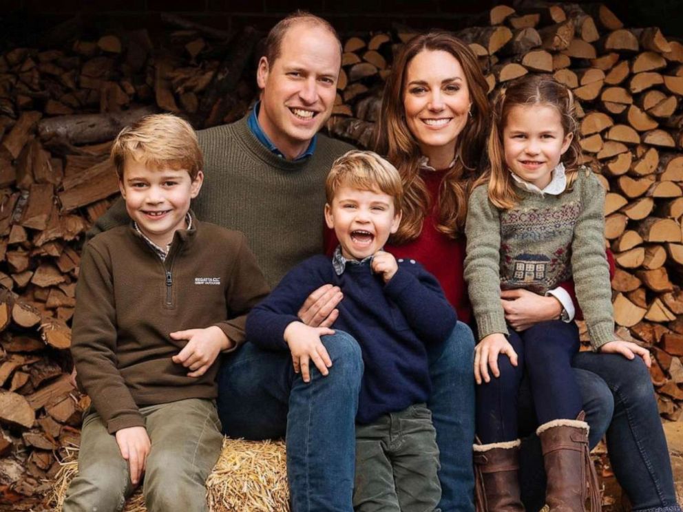 PHOTO: Prince William and Catherine Duchess of Cambridge are shown with their children for their Christmas card, Anmer Hall, Norfolk, UK., Dec. 16, 2020.