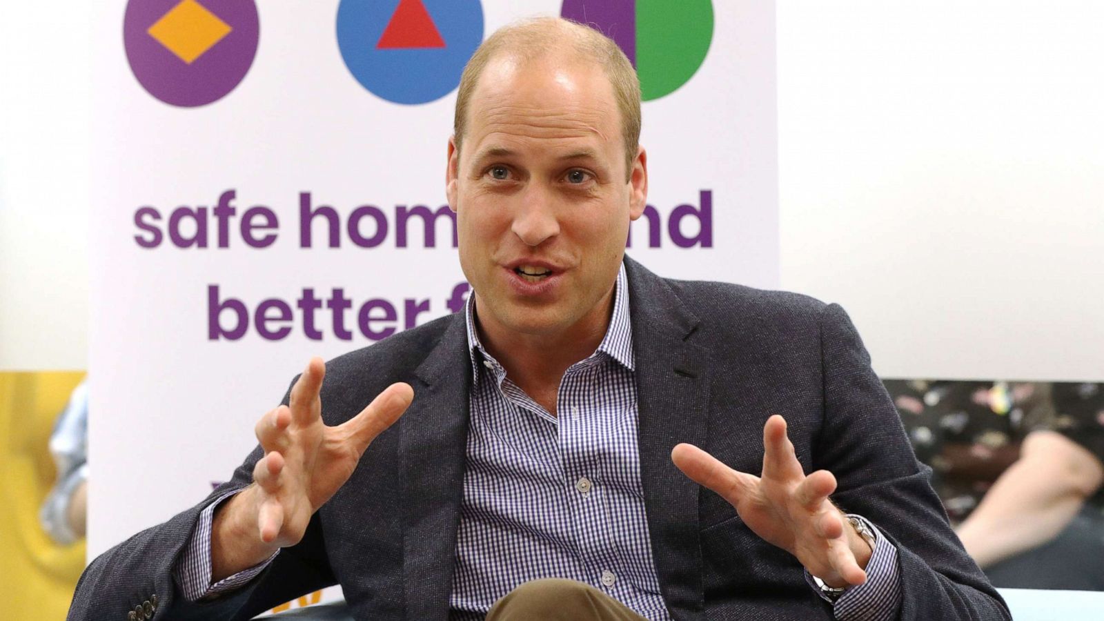 PHOTO: Prince William, Duke of Cambridge speaks to former and current service users during a visit to the Albert Kennedy Trust on June 26, 2019 in London.