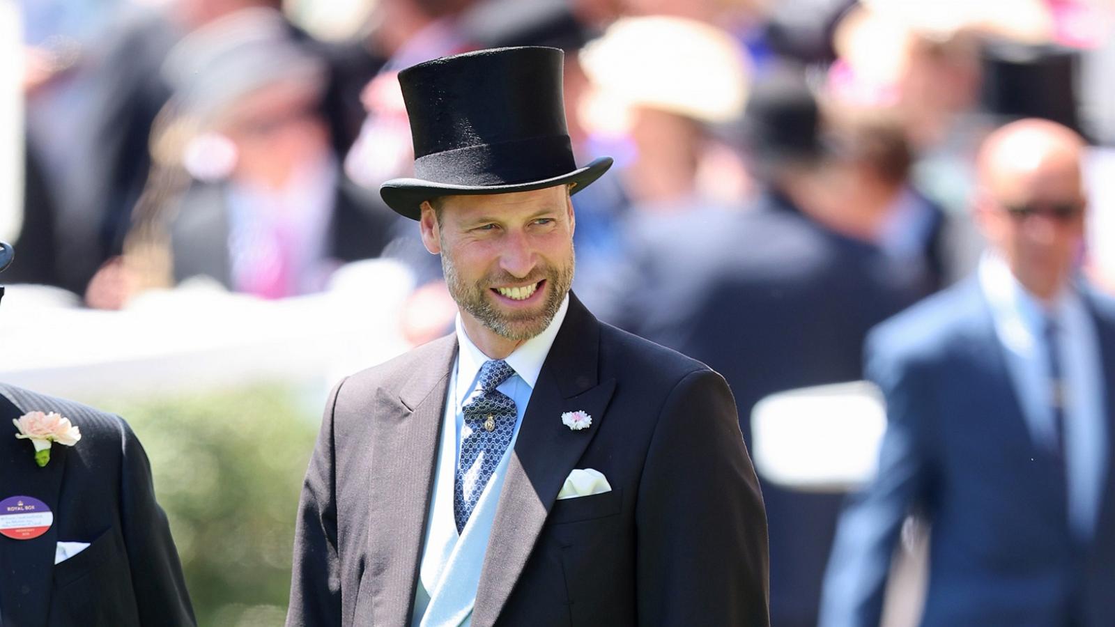 PHOTO: Prince William, Prince of Wales smiles as he attends day two of Royal Ascot at Ascot Racecourse on June 18, 2025, in Ascot, England.