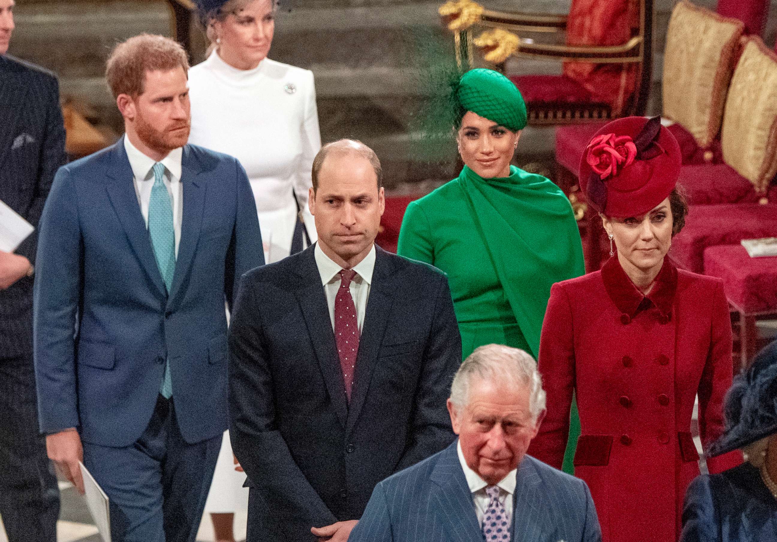 PHOTO: Prince Harry, Duke of Sussex, Meghan, Duchess of Sussex, Prince William, Duke of Cambridge, Catherine, Duchess of Cambridge and Prince Charles, Prince of Wales attend the Commonwealth Day Service 2020 on March 9, 2020, in London.