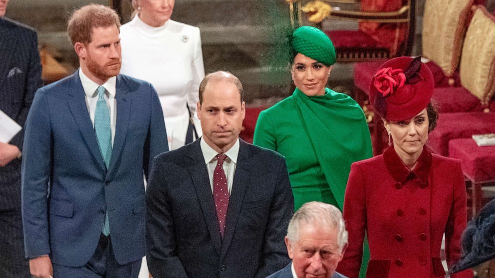 PHOTO: Prince Harry, Duke of Sussex, Meghan, Duchess of Sussex, Prince William, Duke of Cambridge, Catherine, Duchess of Cambridge and Prince Charles, Prince of Wales attend the Commonwealth Day Service 2020 on March 9, 2020, in London.