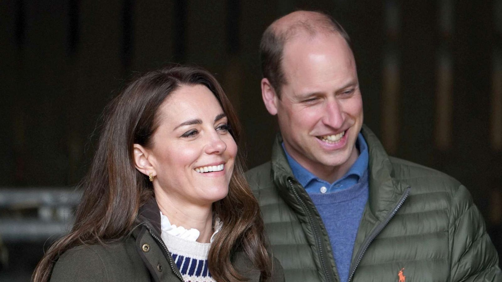 PHOTO: Britain's Prince William and Catherine, Duchess of Cambridge, walk together during their visit to Manor Farm in Little Stainton, Durham, Britain April 27, 2021.