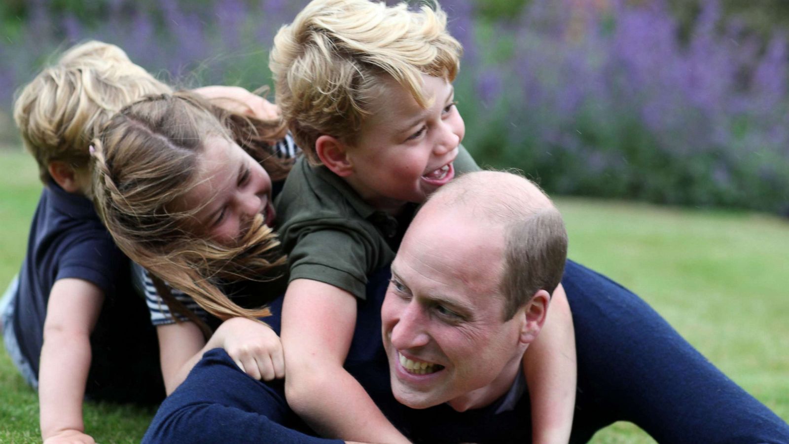 PHOTO: Prince William, Duke of Cambridge with his children, Prince George, Princess Charlotte and Prince Louis in Norfolk, England, June 20, 2020, in a photo taken by Catherine, Duchess of Cambridge.