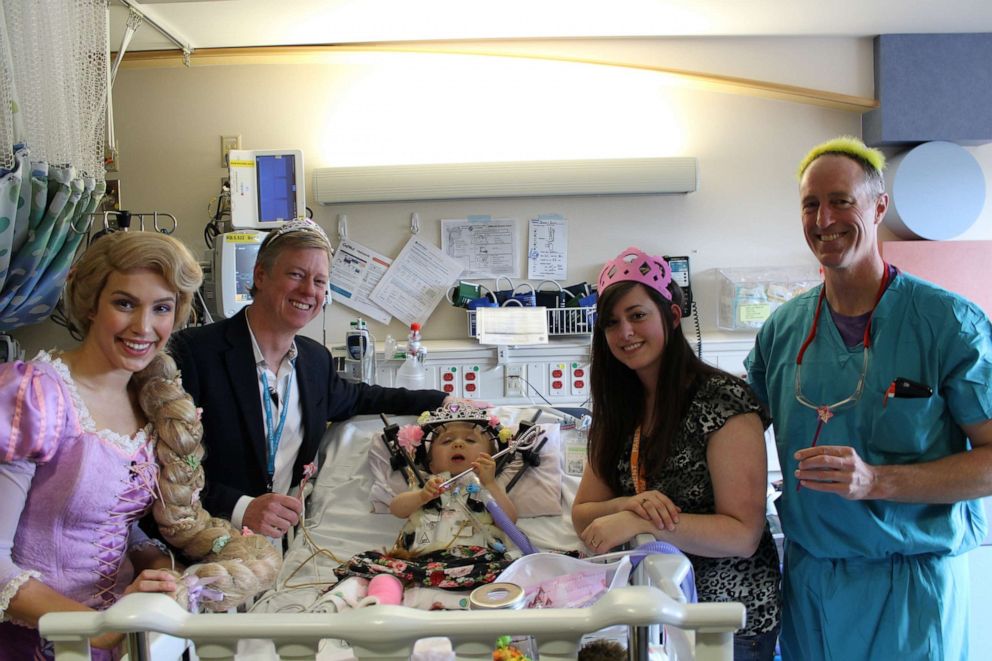 PHOTO: 21-month-old Emma Krall received a special Disney princess surprise at Seattle Children's.