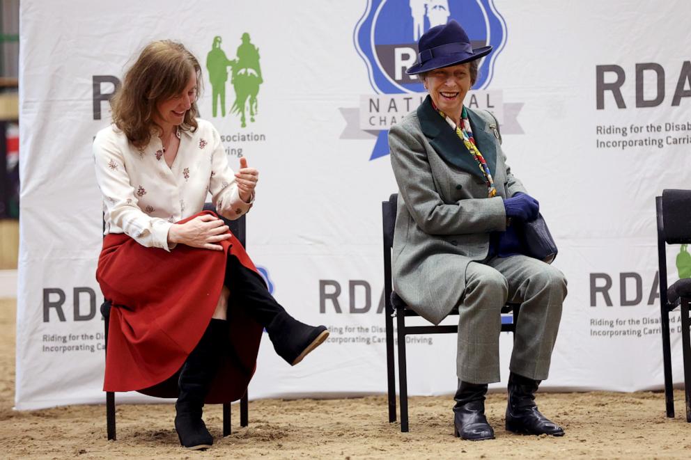 PHOTO: Princess Anne, Princess Royal visits the Riding for the Disabled Association (RDA) National Championships at Hartpury University and Hartpury College on July 12, 2024 in Gloucester, England. 