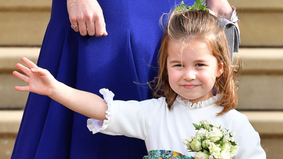 PHOTO: Princess Charlotte of Cambridge attends the wedding of Princess Eugenie of York and Jack Brooksbank at St George's Chapel, Oct. 12, 2018, in Windsor, England.