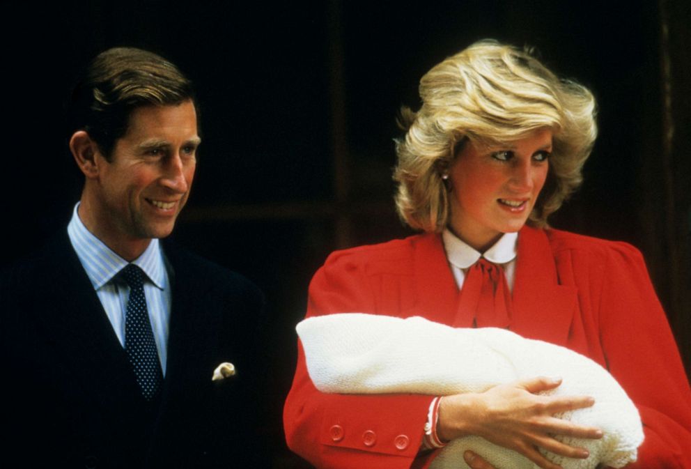 PHOTO: Prince Charles and Princess Diana pose for photographers with the newborn Prince Harry outside the Lindo Wing in London, Sept. 16, 1984.