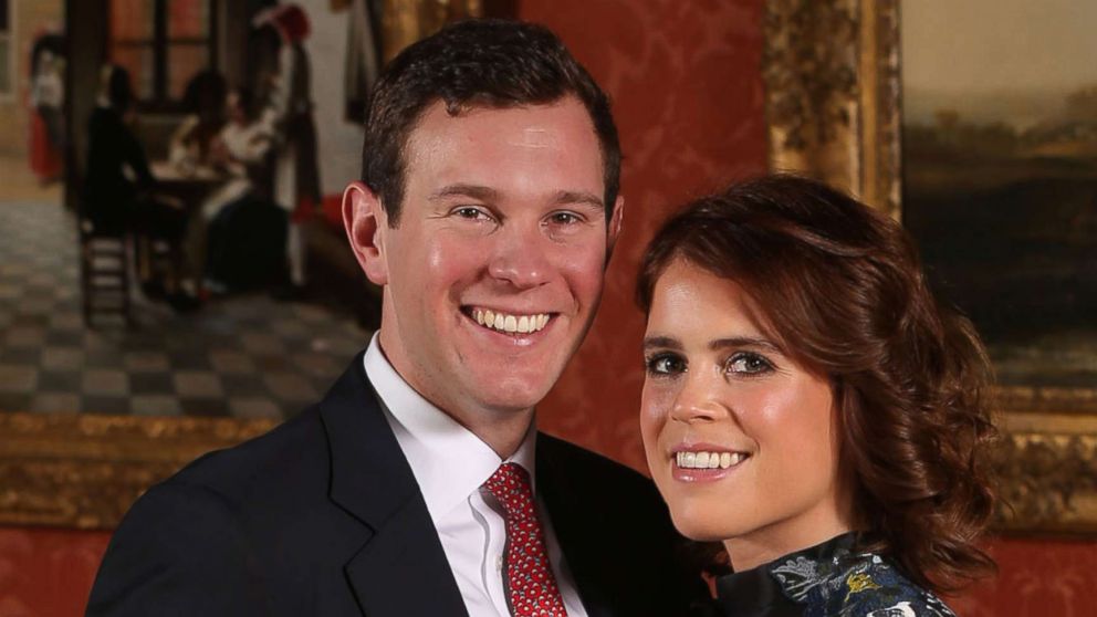 PHOTO: Princess Eugenie and Jack Brooksbank pose in the Picture Gallery at Buckingham Palace after they announced their engagement, Jan. 22, 2018, in London.