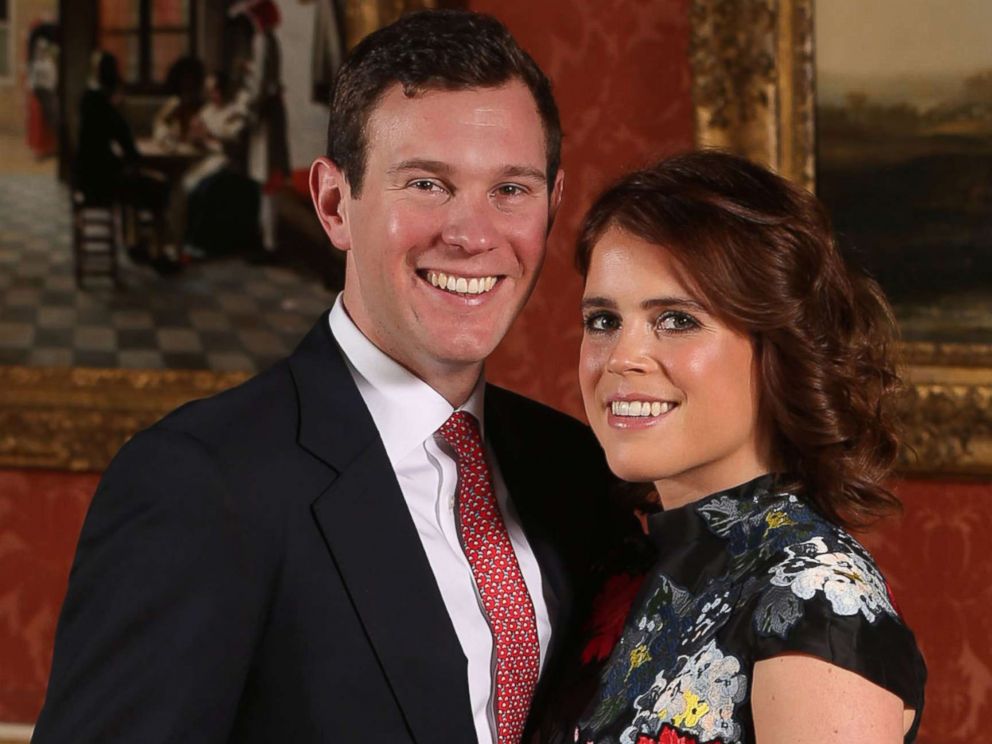 PHOTO: Princess Eugenie and Jack Brooksbank pose in the Picture Gallery at Buckingham Palace after they announced their engagement, Jan. 22, 2018, in London.