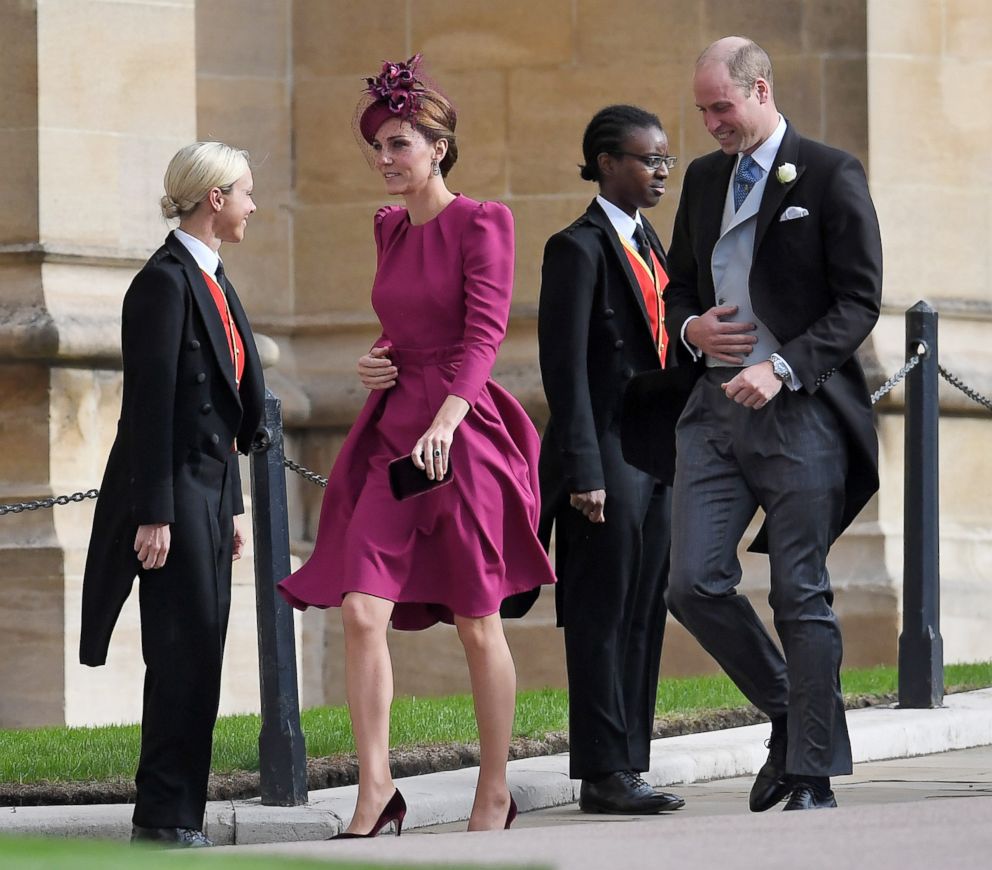 PHOTO: Catherine Duchess of Cambridge and Prince William arrive for the wedding of Princess Eugenie and Jack Brooksbank, Pre-Ceremony, Windsor, Berkshire, U.K., Oct. 12, 2018.