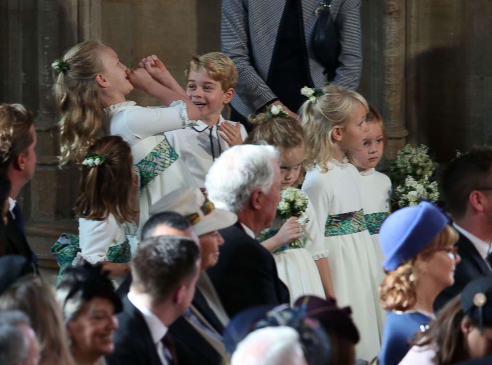 PHOTO: The bridesmaids and page boys wait to take part in the wedding of Britain's Princess Eugenie of York to Jack Brooksbank at St George's Chapel, Windsor Castle, in Windsor, on Oct. 12, 2018.