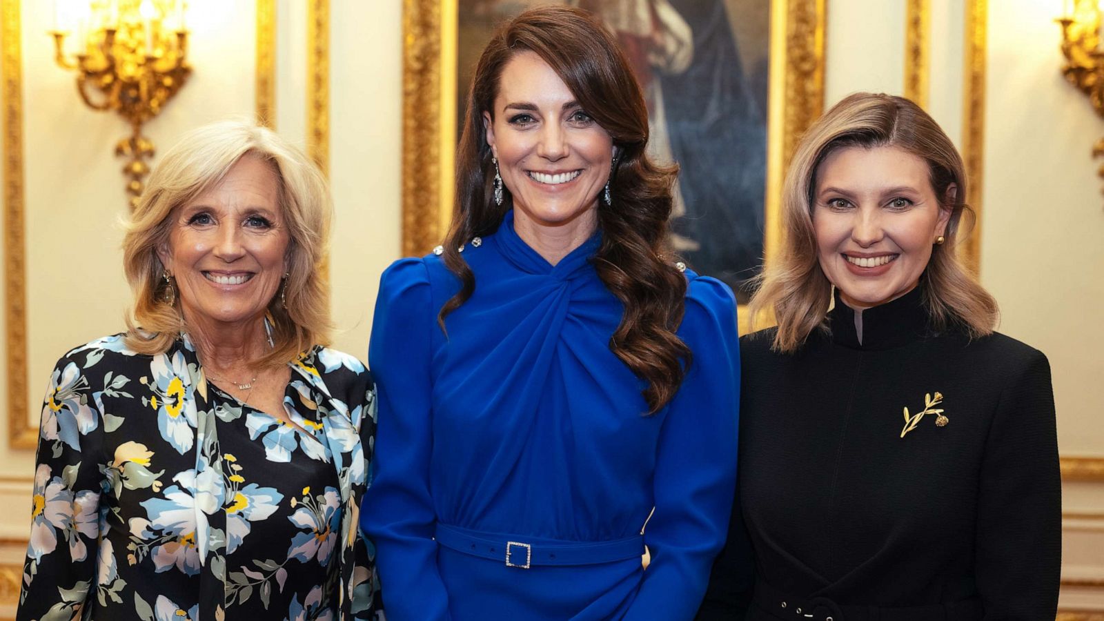 PHOTO: The Princess of Wales meets with the First Lady of the United States, Jill Biden, and the First Lady of Ukraine, Olena Zelenska, during the Reception for Heads of State at Buckingham Palace, May 5, 2023 in London.