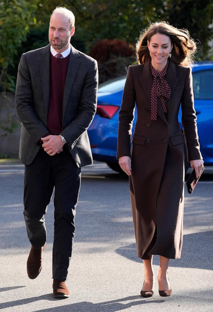 PHOTO: Britain's Prince William, Prince of Wales and Catherine, Princess of Wales arrive for a visit to Southport Community Centre in Southport, north west England on October 10, 2024.