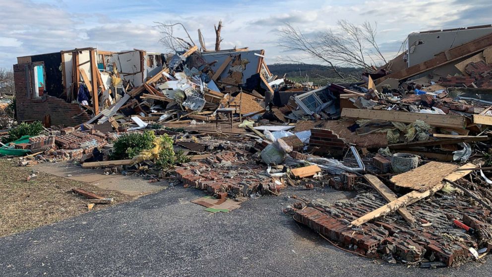 PHOTO: Frank and Donna Brown's home in Princeton, Kentucky, was destroyed in a tornado on Dec. 11, 2021.