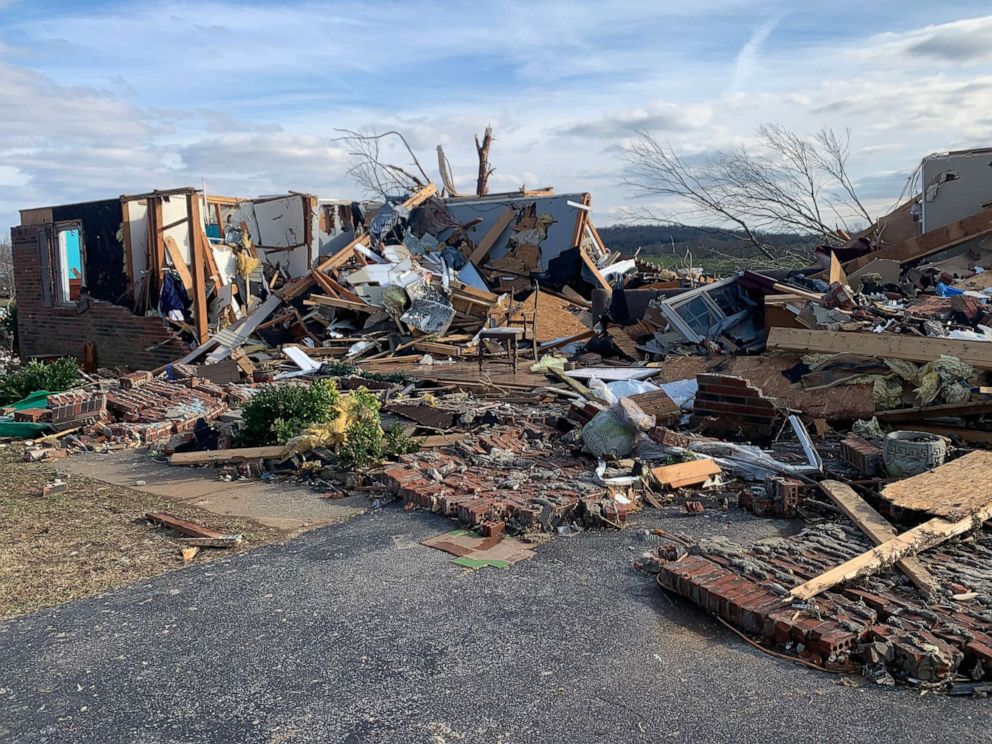 PHOTO: Frank and Donna Brown's home in Princeton, Kentucky, was destroyed in a tornado on Dec. 11, 2021.