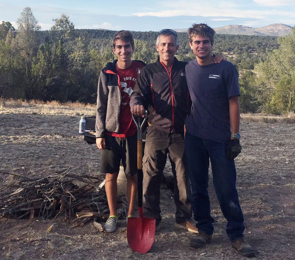 PHOTO: Jeff Sipos, principal at John L. Golden Elementary School in Rancho Cucamonga, Calif., is seen in an undated photo with his two sons.