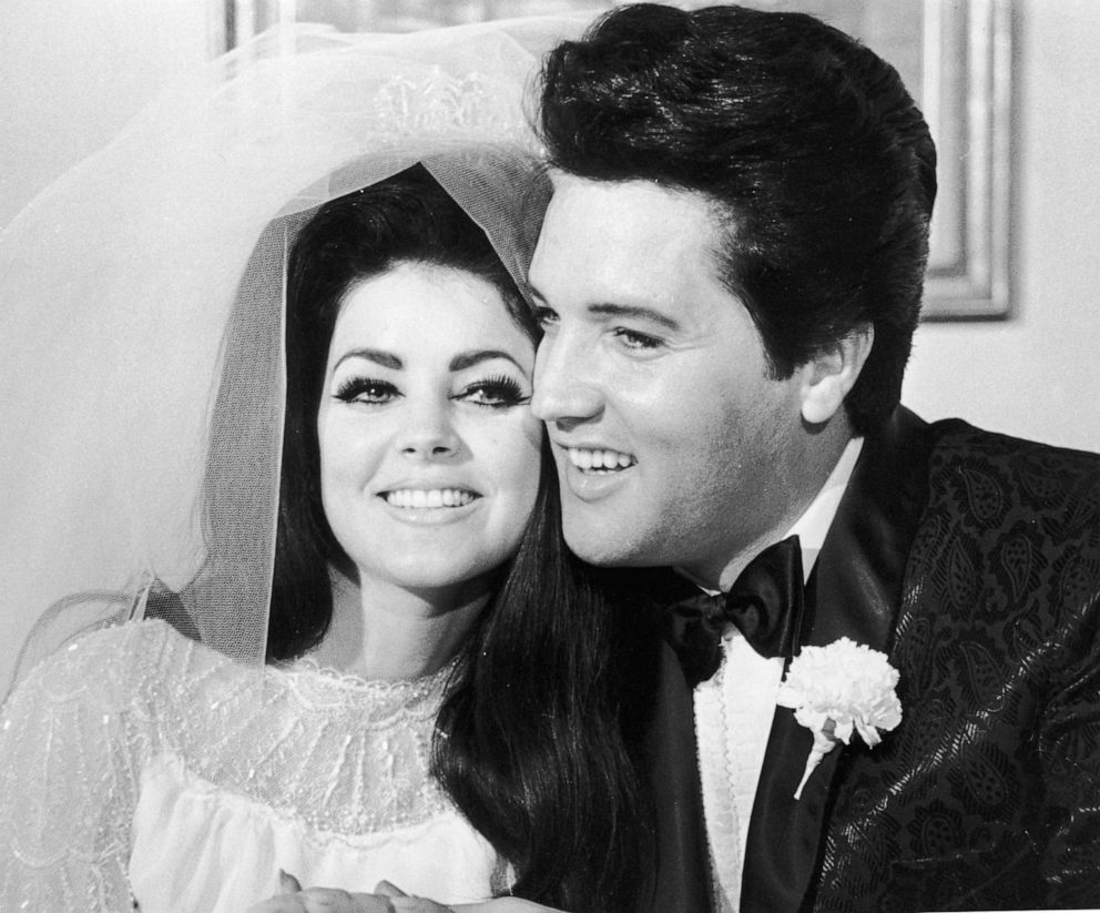 PHOTO: Elvis Presley and his wife, Priscilla Beaulieu Presley, hug each other on their wedding day in Las Vegas, on May 1, 1967.