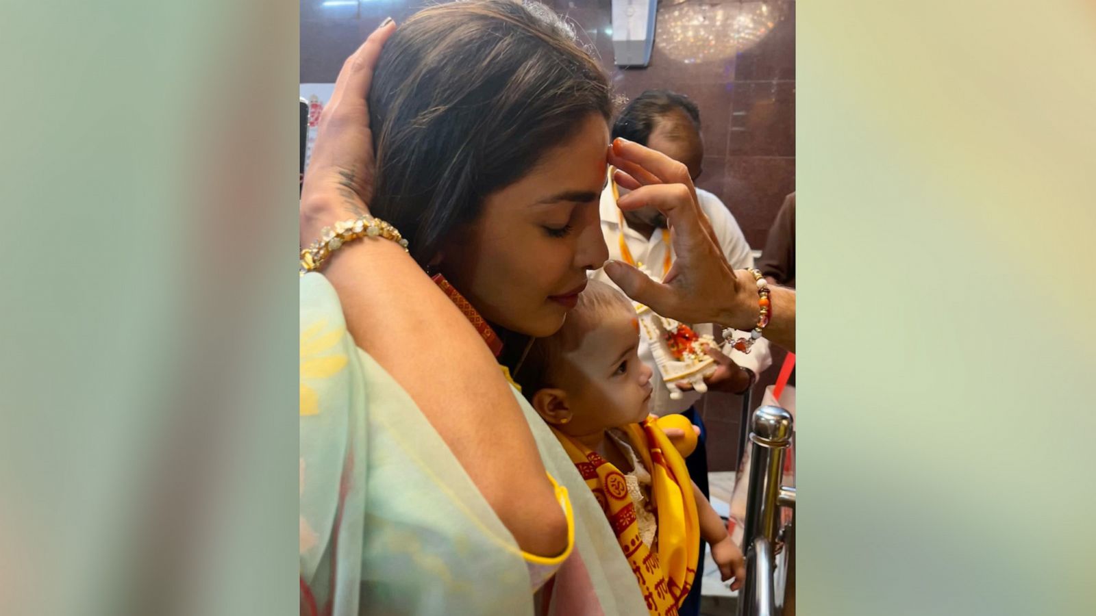 PHOTO: In a post made to her Instagram account, Priyanka Chopra is seen with her daughter Malti in India.