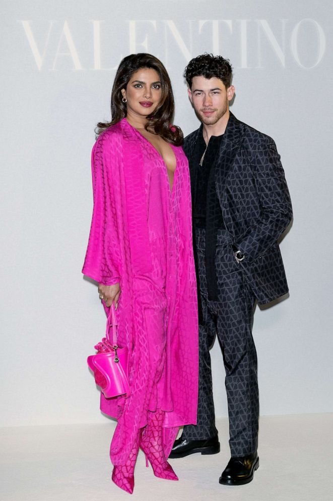 PHOTO: Priyanka Chopra Jonas and Nick Jonas attend the Valentino Womenswear Fall Winter 2023-2024 show as part of Paris Fashion Week, March 05, 2023 in Paris.